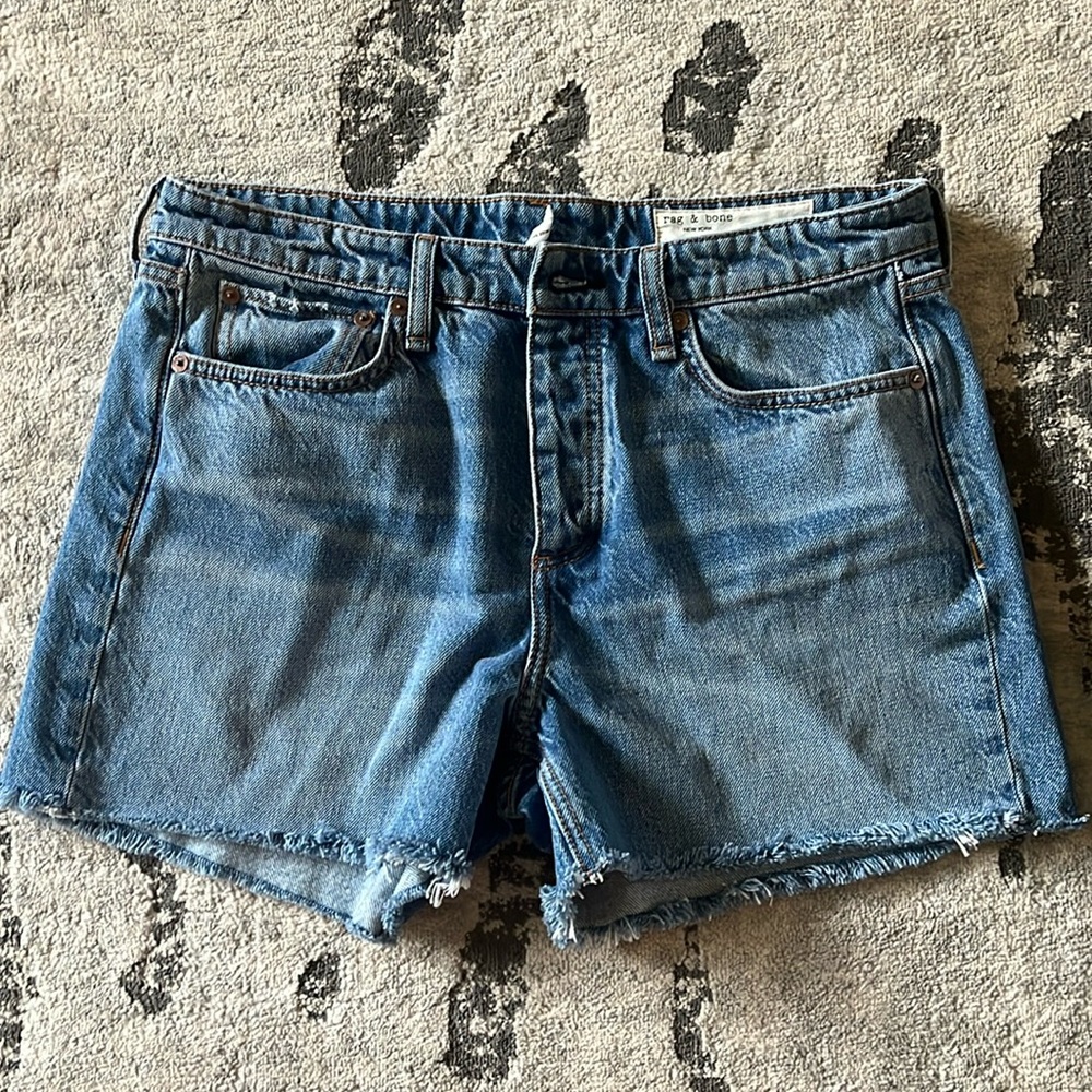Rag And Bone Dre Blue Denim Women's Cutoff Shorts